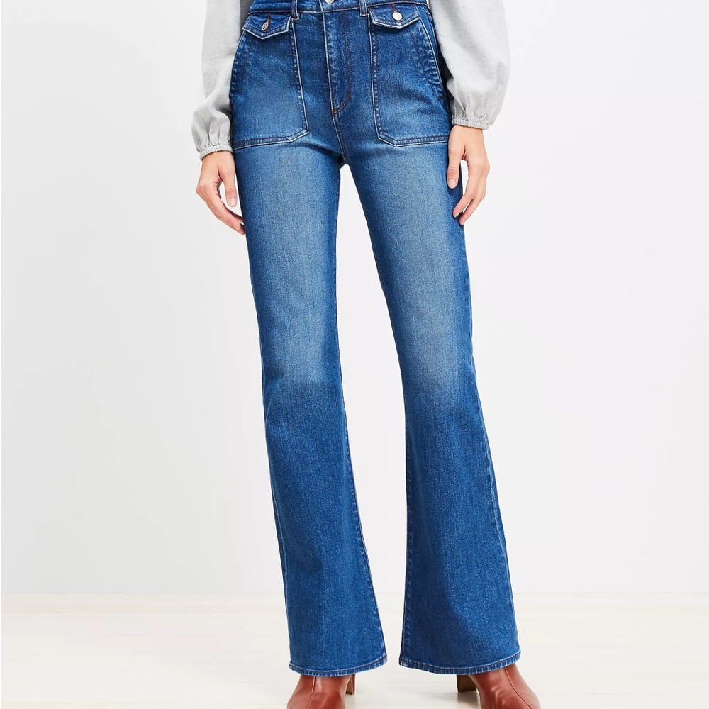 LOFT high rise slim flare Jeana